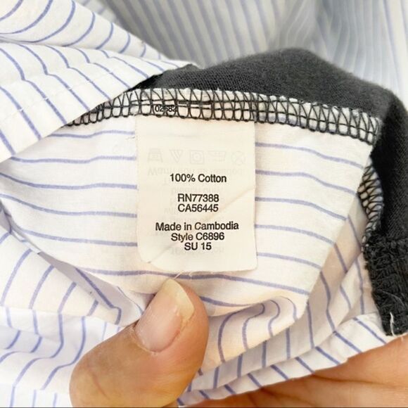 J. Crew Gray PinstriBack Long Sleeve Top - Picture 5 of 5